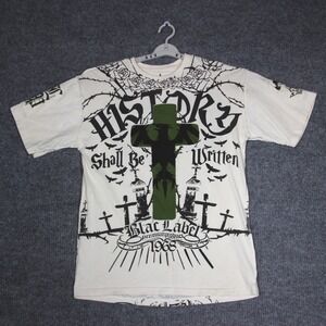 Y2K Affliction Type T Shirt Mens 2XL History Revenge Cross Graphic Grunge Skater